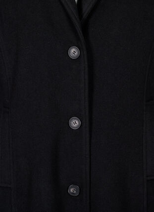 Zizzifashion Long wool coat with pockets, Black, Packshot image number 2