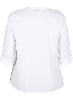 Zizzifashion FLASH - Shirt with crochet detail, Bright White, Packshot image number 1