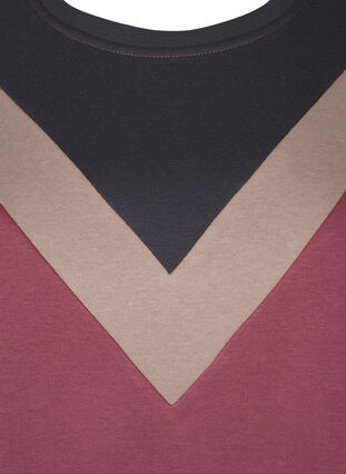 Zizzifashion Long sweatshirt with colourblock, Rose B. Color Block, Packshot image number 2