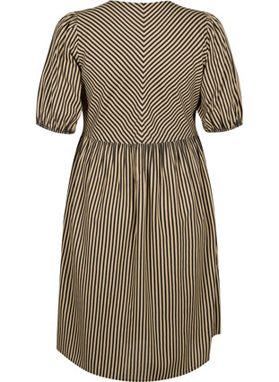 Zizzifashion Viscose dress with striped print, Coriander/Bl. Stripe, Packshot image number 1