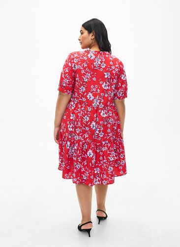 Zizzifashion FLASH - Printed A-line dress, Poinsettia Flower, Model image number 1