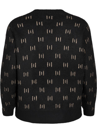 Zizzifashion Patterned pullover, Black Mel. Nomad, Packshot image number 1