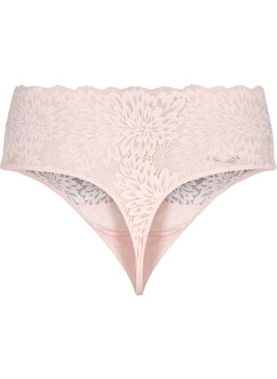 Zizzifashion Lace g-string with high waist, Peach Blush, Packshot image number 1