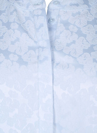 Zizzifashion Jacquard dress with long sleeves and ruffle detail, Ancient Water, Packshot image number 2