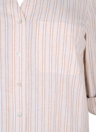 Zizzifashion Shirt blouse with button closure in cotton-linen blend, Sandshell White, Packshot image number 2