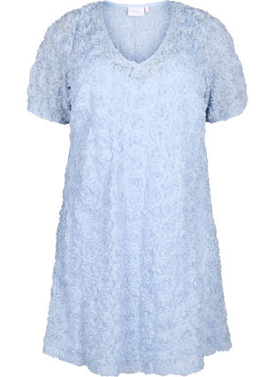 Zizzifashion Party dress with 3D flowers, Cashmere Blue, Packshot image number 0