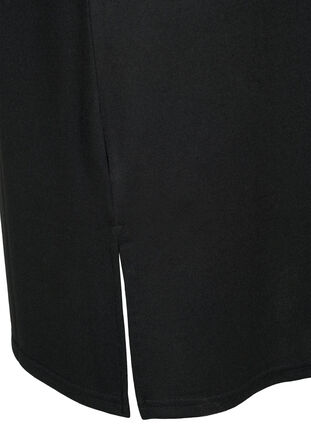 Zizzifashion Long-sleeved jersey dress with button detail, Black, Packshot image number 3