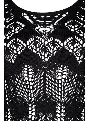 Zizzifashion Knitted blouse with lace pattern, Black, Packshot image number 2