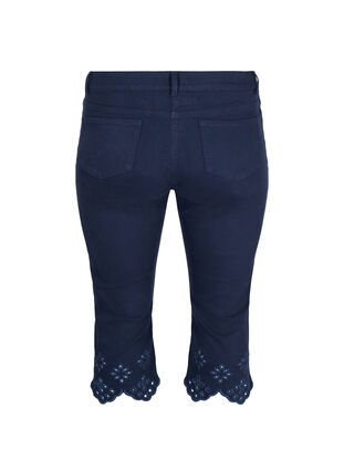 Zizzifashion Capris with broderie anglaise, Dark Blue, Packshot image number 1