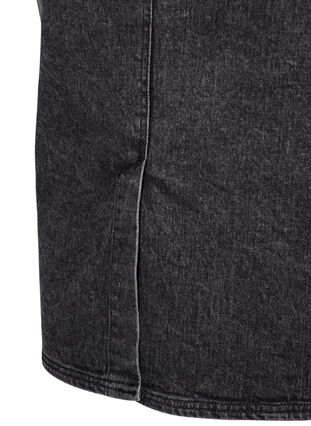 Zizzifashion Denim skirt with front slit, Dark Grey Denim, Packshot image number 4