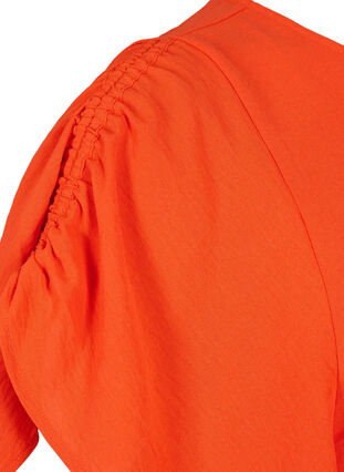 Zizzifashion Short-sleeved blouse with wrinkles, Orange.com, Packshot image number 3