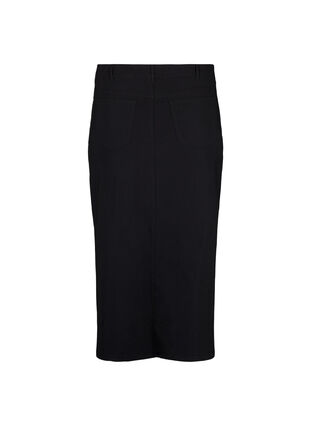 Zizzifashion Long skirt with slit in front, Black, Packshot image number 1