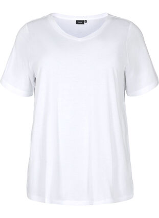 Zizzifashion Short sleeve t-shirt with a-shape, Bright White, Packshot image number 0