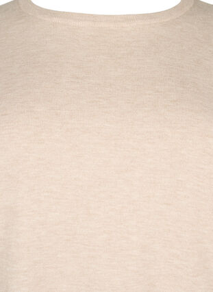 Zizzifashion Knitted blouse with viscose and balloon sleeves, Simply Taupe Mel., Packshot image number 2