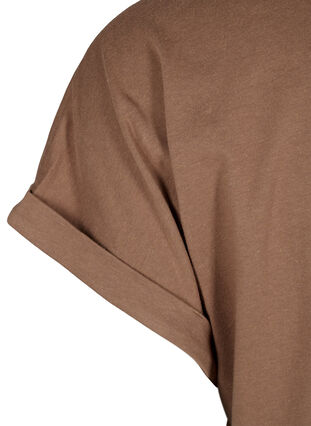 Zizzifashion Short sleeve cotton blend T-shirt, Coca Mocha, Packshot image number 3