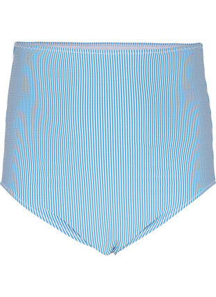 Zizzifashion Striped bikini bottom with an extra high waist, BlueWhite Stripe AOP, Packshot image number 0