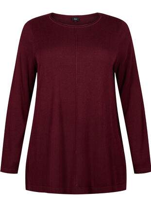 Zizzifashion Knitted blouse in cotton-viscose blend, Port Royal, Packshot image number 0