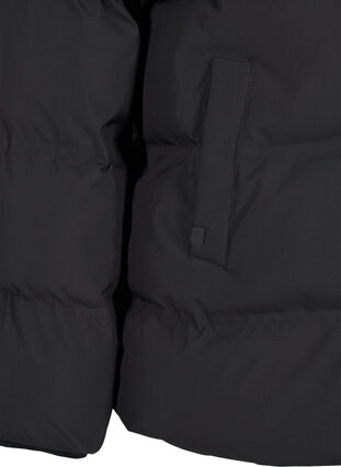 Zizzifashion Short puffer jacket with hood, Black, Packshot image number 3