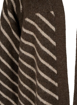 Zizzifashion Striped knit cardigan with slit, Rain D.Mel.D.T.Mel., Packshot image number 2