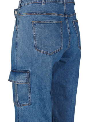 Zizzifashion Cargo jeans with high waist, Blue Denim, Packshot image number 3