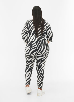 Zizzifashion Leggings with zebra print, White Zebra, Model image number 1