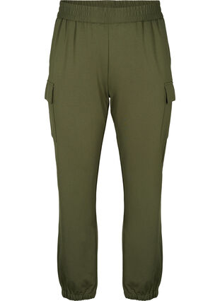 Zizzifashion Cargo trousers with elastic waist, Forest Night, Packshot image number 0