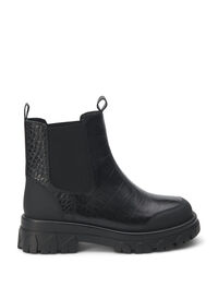 Wide fit - Croco Chelsea boot in leather