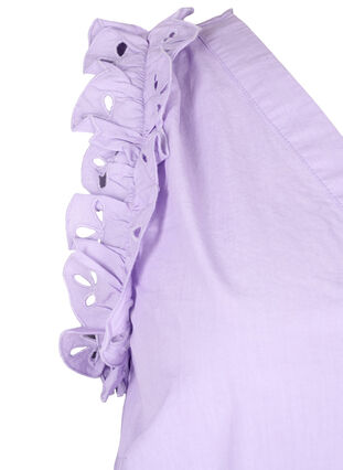 Zizzifashion Sleeveless cotton top with ruffles, Sand Verbena, Packshot image number 3
