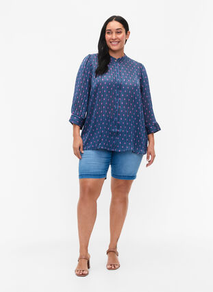 Zizzifashion Polka dot shirt (GRS), Vintage Indigo Dot, Model image number 2