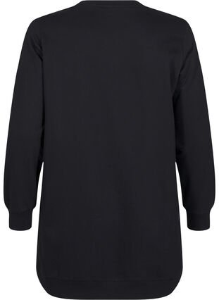 Zizzifashion Sweat tunic with metal details, Black, Packshot image number 1