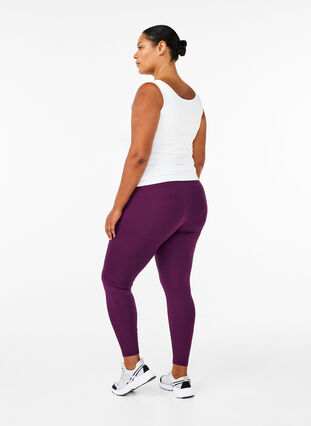 Zizzifashion Basic viscose leggings, Potent Purple, Model image number 1