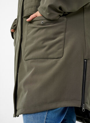 Zizzifashion Water-repellent softshell jacket with quilted lining, Tarmac, Model image number 3