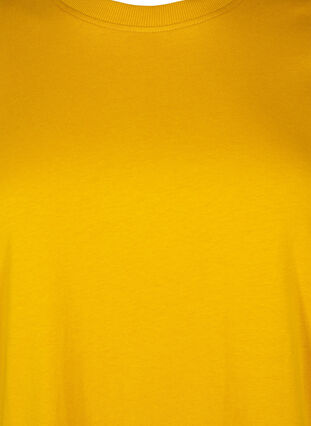 Zizzifashion Basic cotton T-shirt with round neck, Golden Yellow, Packshot image number 2