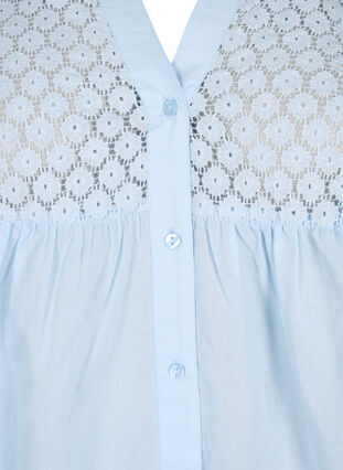 Zizzifashion FLASH - Shirt with crochet detail, Cashmere Blue, Packshot image number 2