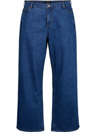 Wide leg jeans with high waist, Blue Denim, Packshot