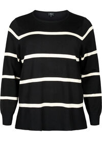 Knitted viscose blouse with stripes