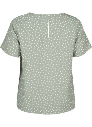 Zizzifashion FLASH - Short sleeve blouse with print, Iceberg Green Dot, Packshot image number 1