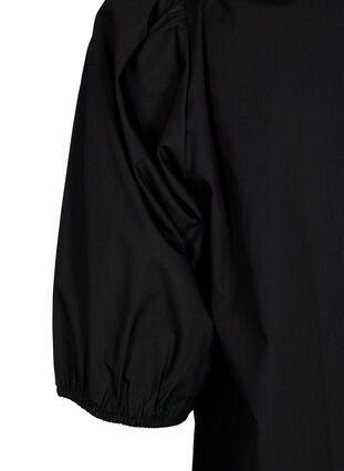 Zizzifashion Short-sleeved blouse with lace detail, Black, Packshot image number 3