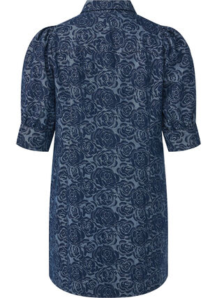 Zizzifashion Short denim shirt dress with rose pattern, Denim Rose AOP, Packshot image number 1