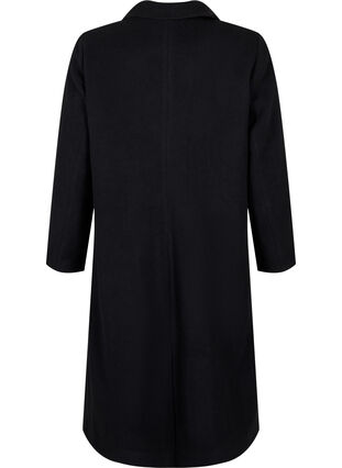 Zizzifashion Long wool coat with pockets, Black, Packshot image number 1