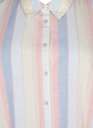Zizzifashion Long shirt in cotton blend with linen, Multi Color Stripe, Packshot image number 2