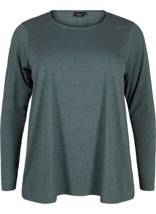 Zizzifashion Long-sleeved T-shirt with round neck, Scarab Mel., Packshot image number 0