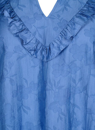 Zizzifashion Dress in lyocell (TENCEL™) with ruffles, Colony Blue, Packshot image number 2