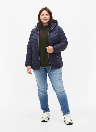 Zizzifashion Lightweight jacket with hood, Navy Blazer, Model image number 2