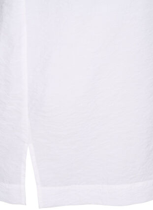 Long viscose shirt with short sleeves, Bright White, Packshot image number 3