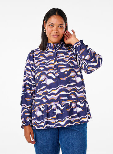 Zizzifashion Blouse with print and an A-line shape, Naval Academy, Model image number 0