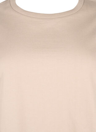 Zizzifashion Sweatshirt with a round neck, Simply Taupe, Packshot image number 2