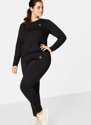 Zizzifashion Long-sleeved fitness top, Black, Model image number 1