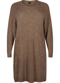 Long sleeved rib knit dress