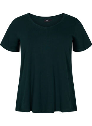 Zizzifashion Solid-coloured basic cotton T-shirt, Scarab, Packshot image number 0